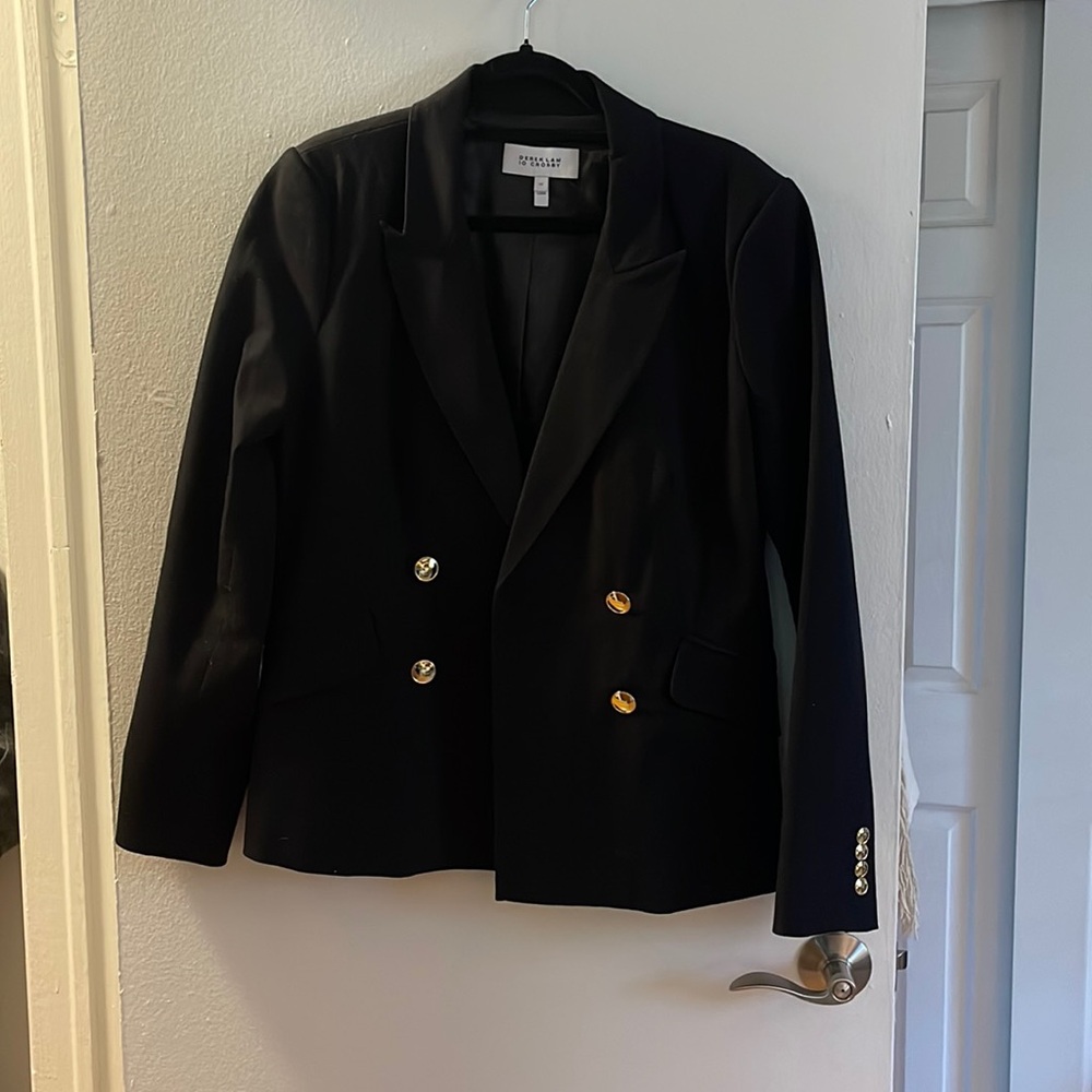 10 Crosby Derek Lam Black Blazer with Gold Buttons